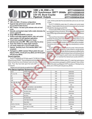 IDT71V2556S100PFG datasheet  